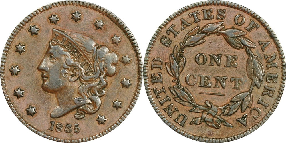 Matron Head Large Cent (1816-39) on The Hot Collector