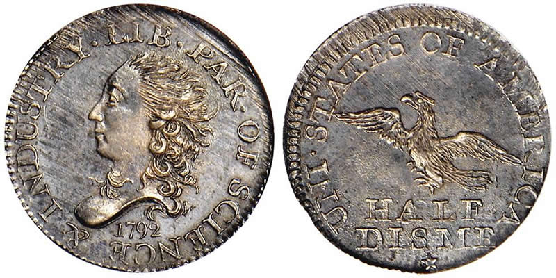 Half Disme (1792) on The Hot Collector