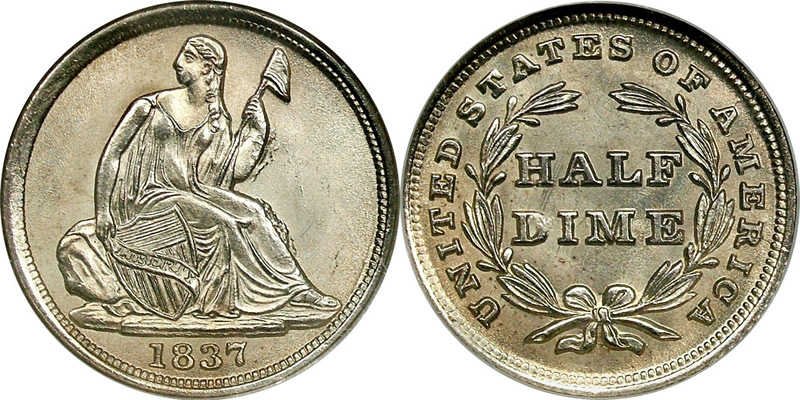 Seated Liberty Half Dime 1837 - 1873 on The Hot Collector