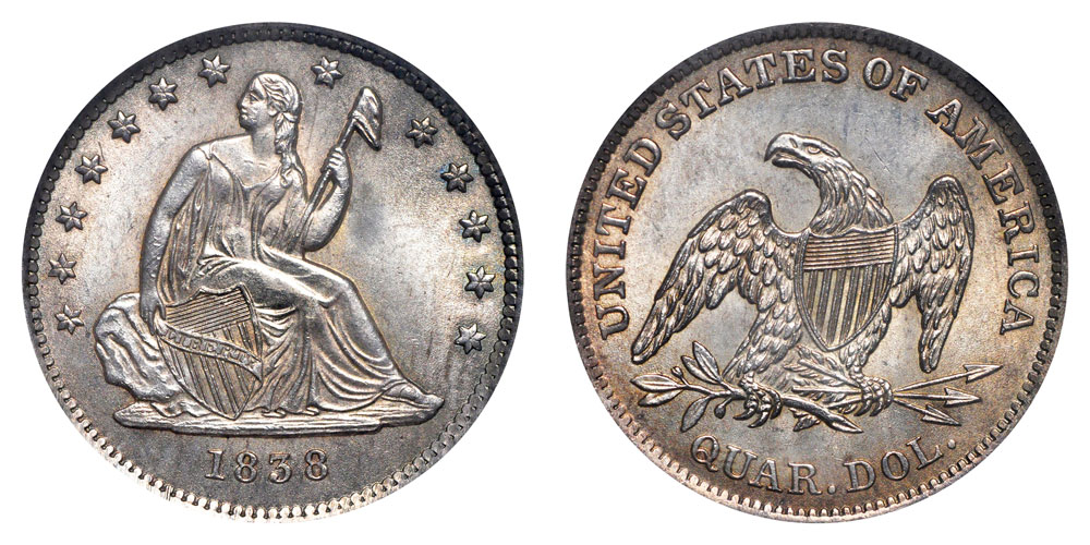 Seated Liberty Quarter 1838 - 1891 on The Hot Collector